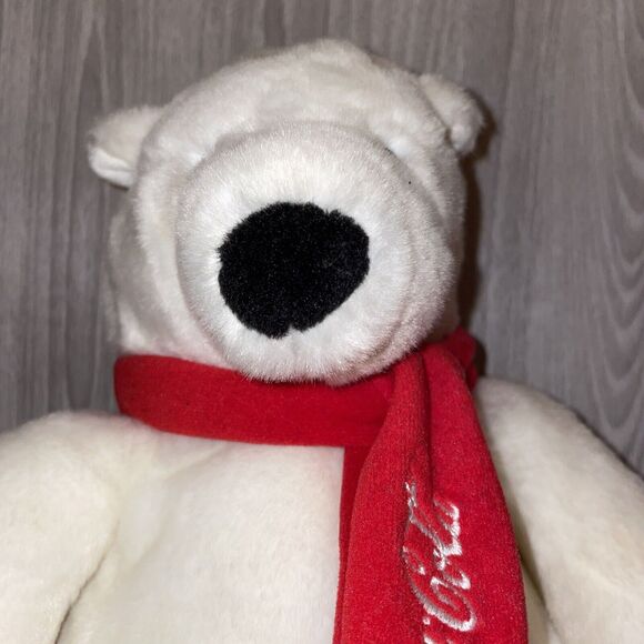 COCA COLA POLAR BEAR 10 Inch Red Scarf Plush Stuffed Traly Hong Kong Ltd - Picture 3 of 15